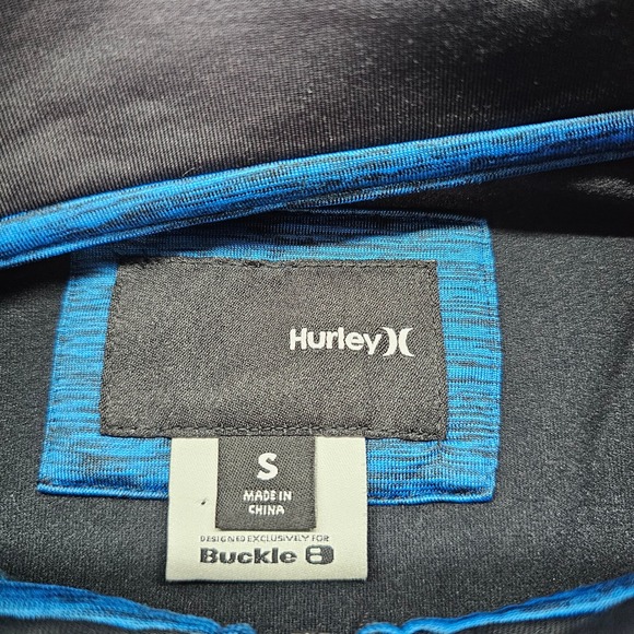 Hurley Men's Blue Black Athletic 1/4 Zip Pullover Long Sleeve Shirt Size S NWOT - Picture 3 of 6